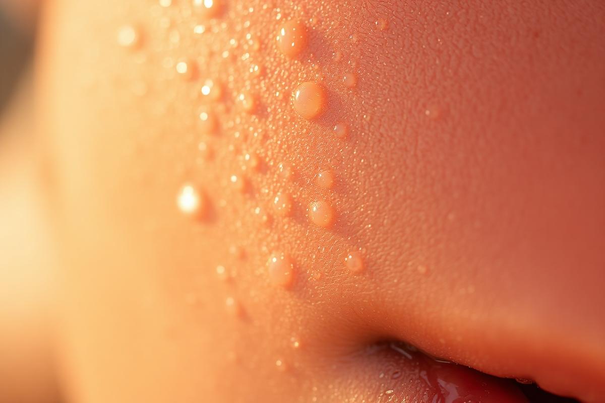 Macro detail of healthy, hydrated skin